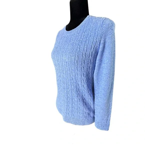 🔴 5 for $40 SALE! 
Talbots Petites Blue Cable Knit  Lightweight Sweater, sz Mp - Picture 10 of 12